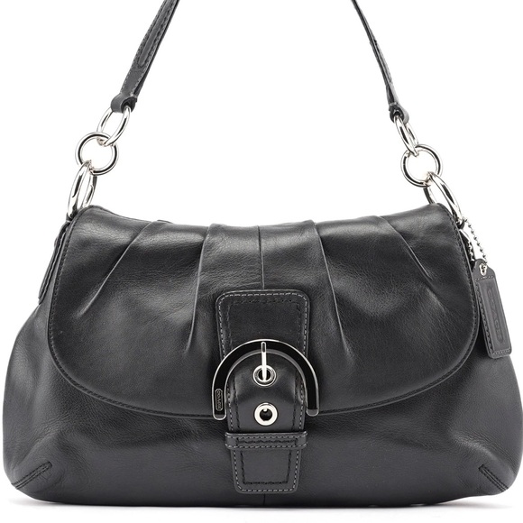 Coach Soho F17217 Vintage Rare Black Leather Shoulder Bag EUC - Picture 3 of 16